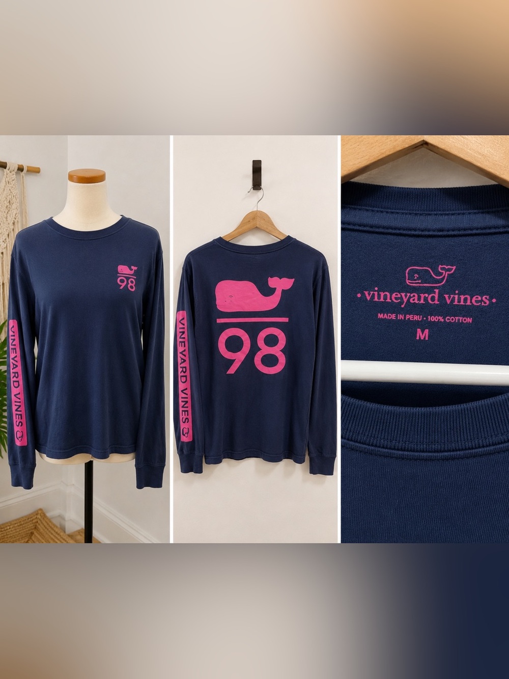 Vineyard Vines Long Sleeve Graphic Tee – Size Medium - Picture 2 of 2